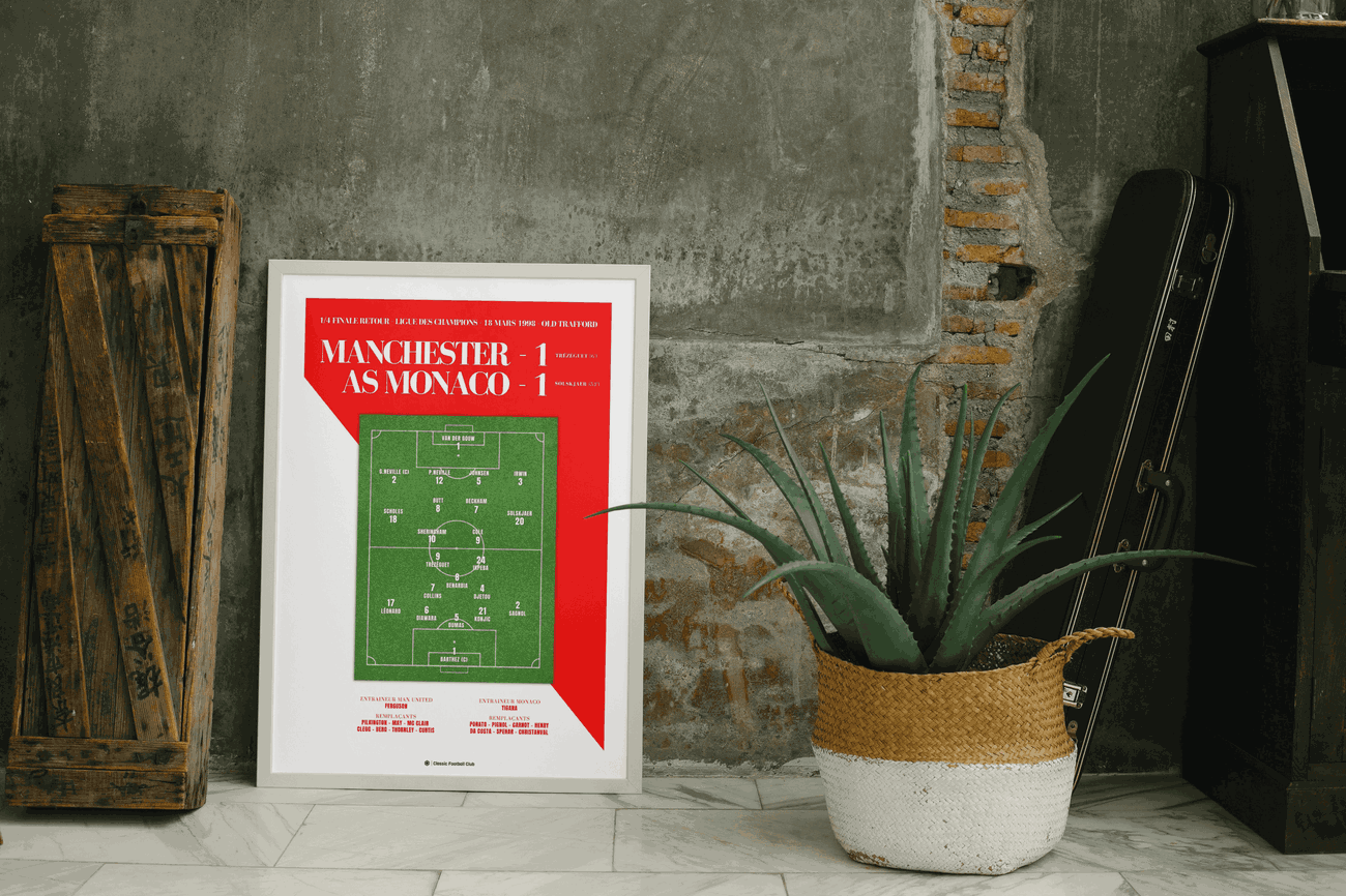 Image back Affiche souvenir match Monaco vs Manchester 98 - Foot nostalgie