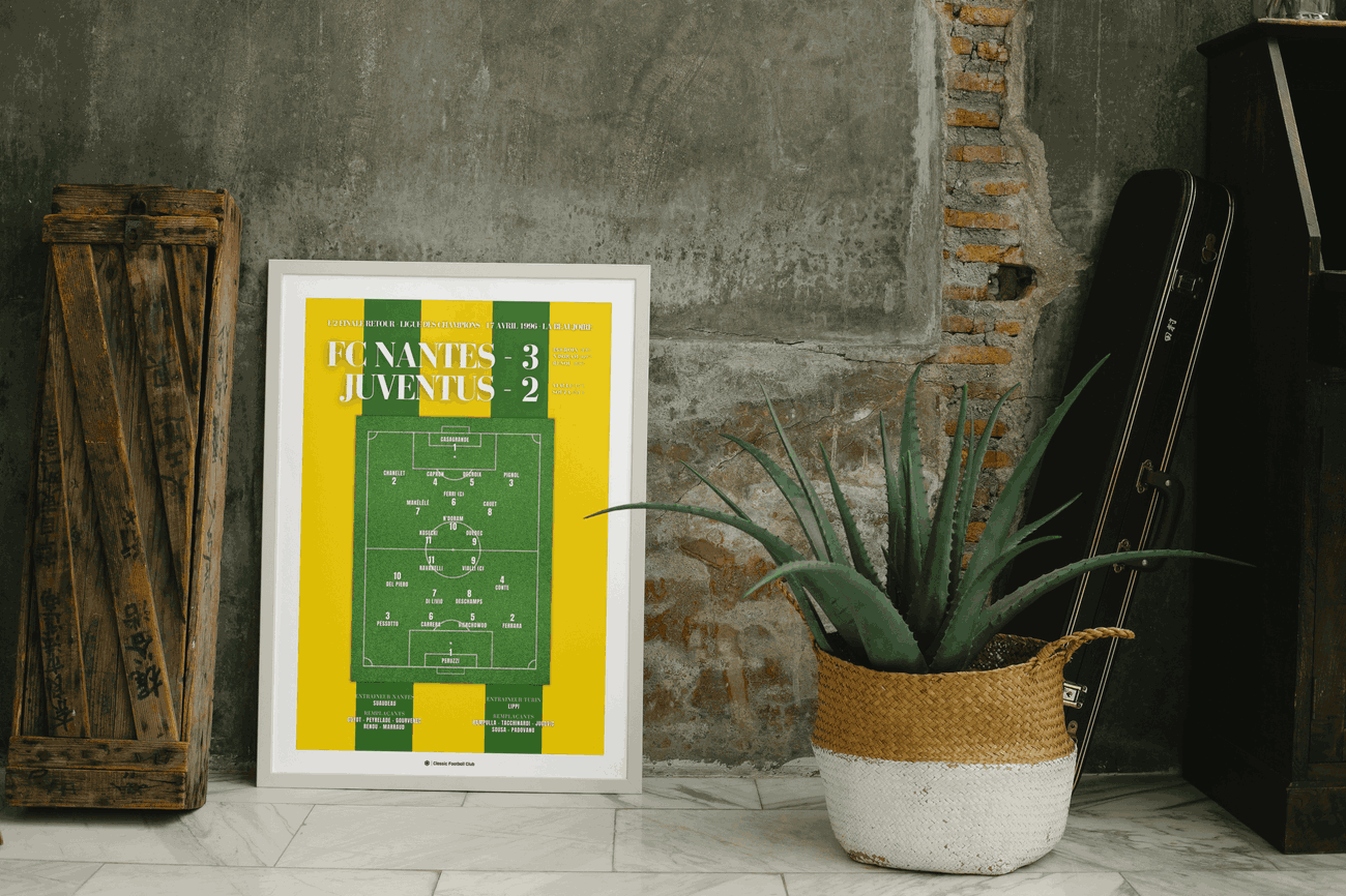 Image back Affiche souvenir match Nantes vs Juventus 96 - Foot Nostalgie