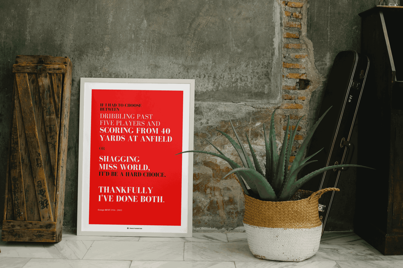 Image back Affiche citation Georges Best (VO) - Le 5ème Beatles - Foot nostalgie