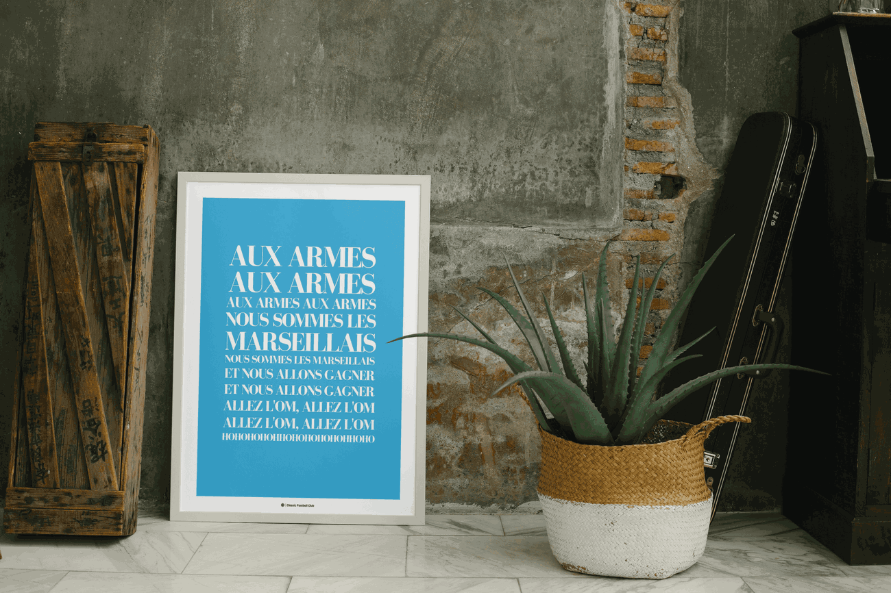 Image back Affiche déco - Chanson Aux Armes Marseillais ♫♫♫ - Foot nostalgie