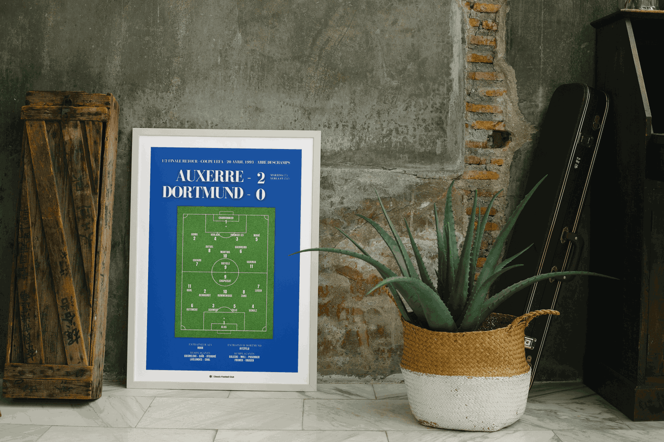 Image back Affiche souvenir match AJ Auxerre vs Dortmund 93 - Foot Nostalgie