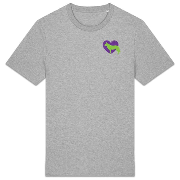 Image front T-Shirt BIO Cœur de Chien-Loup - Couleur personnalisable