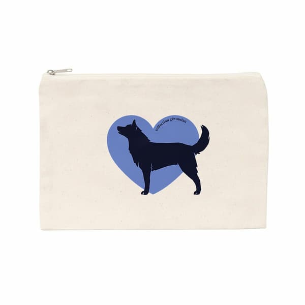 Image front Pochette Cœur de Husky - Couleur personnalisable
