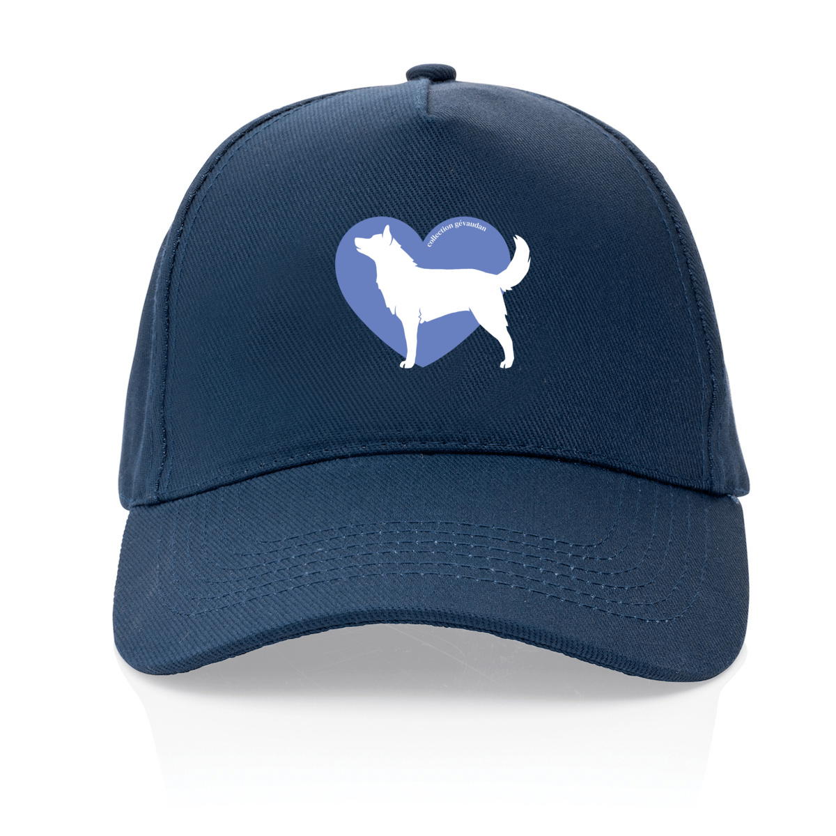 Image front Casquette Cœur de Husky - Couleur personnalisable