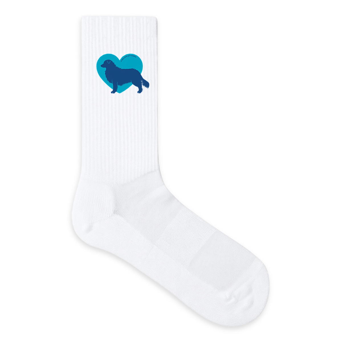 Image front Chaussettes Cœur de Berger Australien - Couleur personnalisable