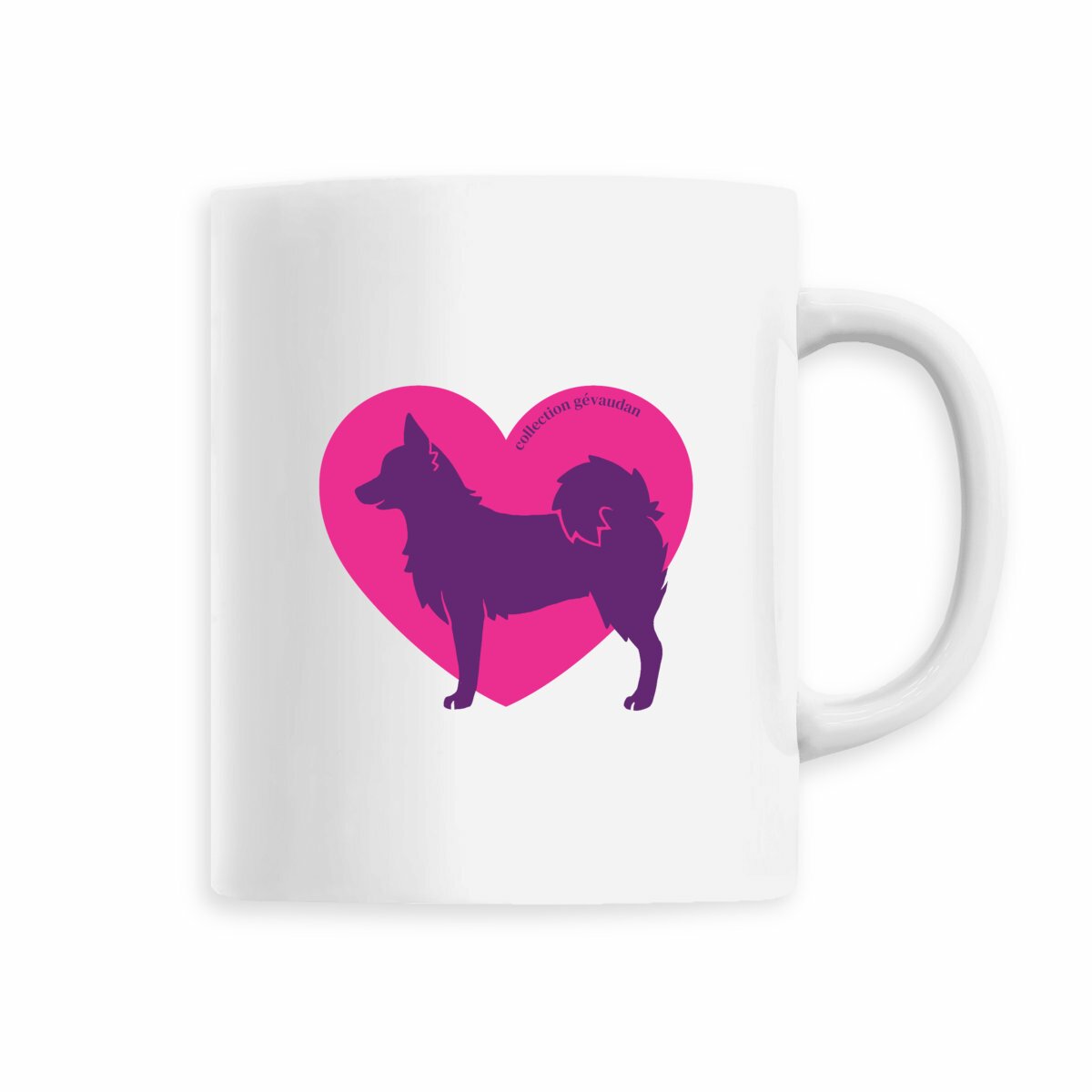 Image front Mug Cœur de Pomsky - Couleur personnalisable