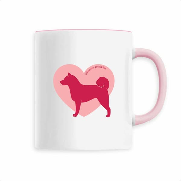 Image front Mug Cœur de Shiba Inu - Couleur personnalisable