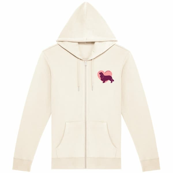 Image front Hoodie Zippé Cœur de Cavie - Couleur personnalisable