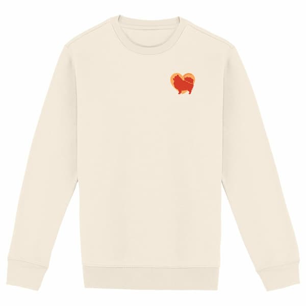 Image front Sweatshirt Cœur de Spitz - Couleur personnalisable