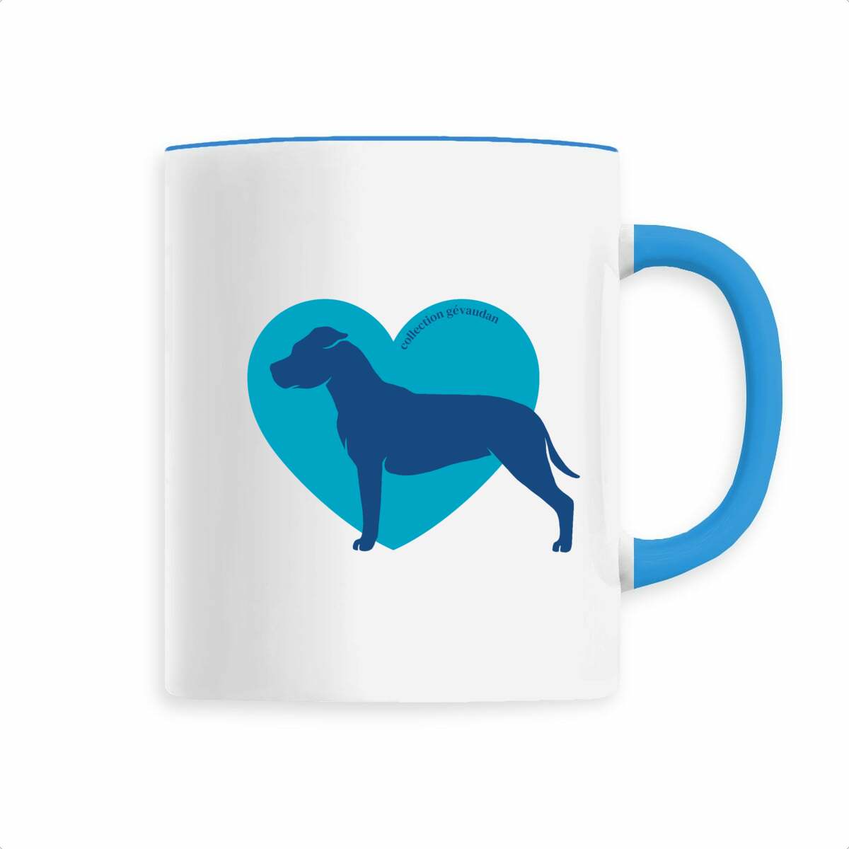 Image front Mug Cœur d'Amstaff - Couleur personnalisable