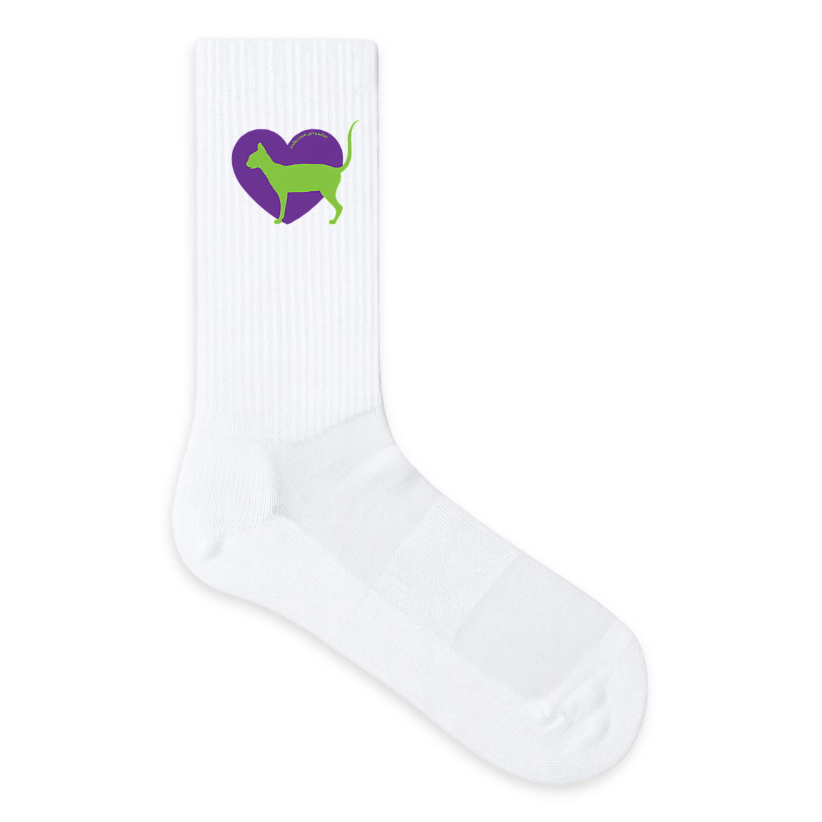 Image front Chaussettes Cœur de Sphynx - Couleur personnalisable