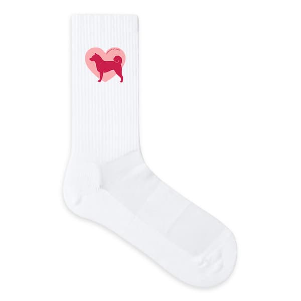 Image front Chaussettes Cœur de Shiba Inu - Couleur personnalisable