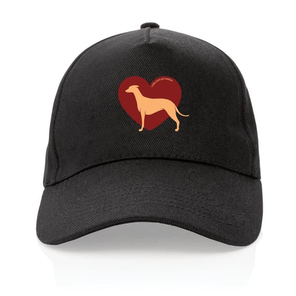 Image front Casquette Cœur de Whippet - Couleur personnalisable
