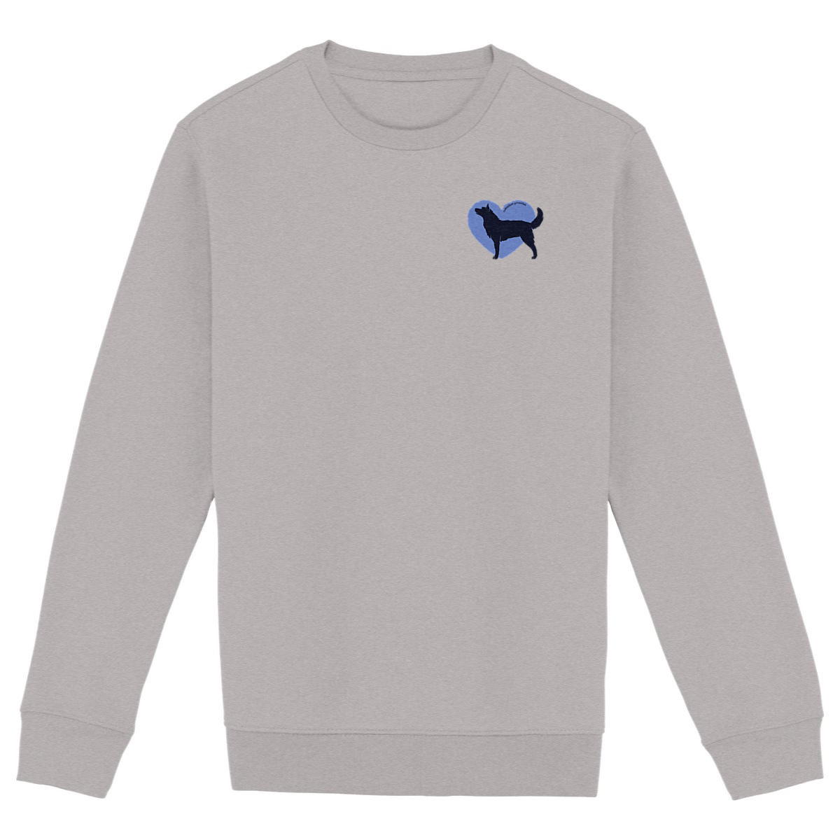 Image front Sweatshirt Cœur de Husky - Couleur personnalisable