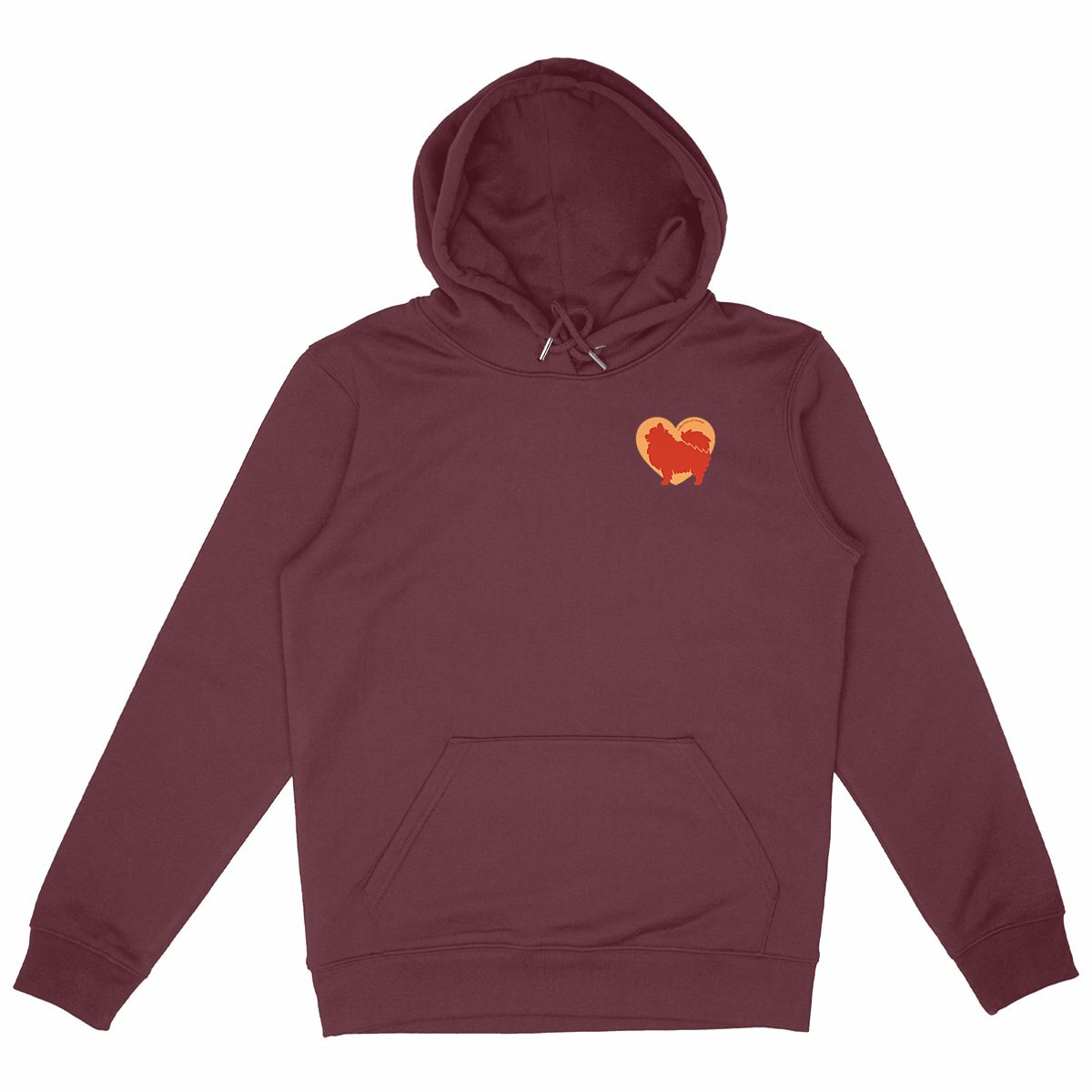 Image front Hoodie Cœur de Spitz - Couleur personnalisable