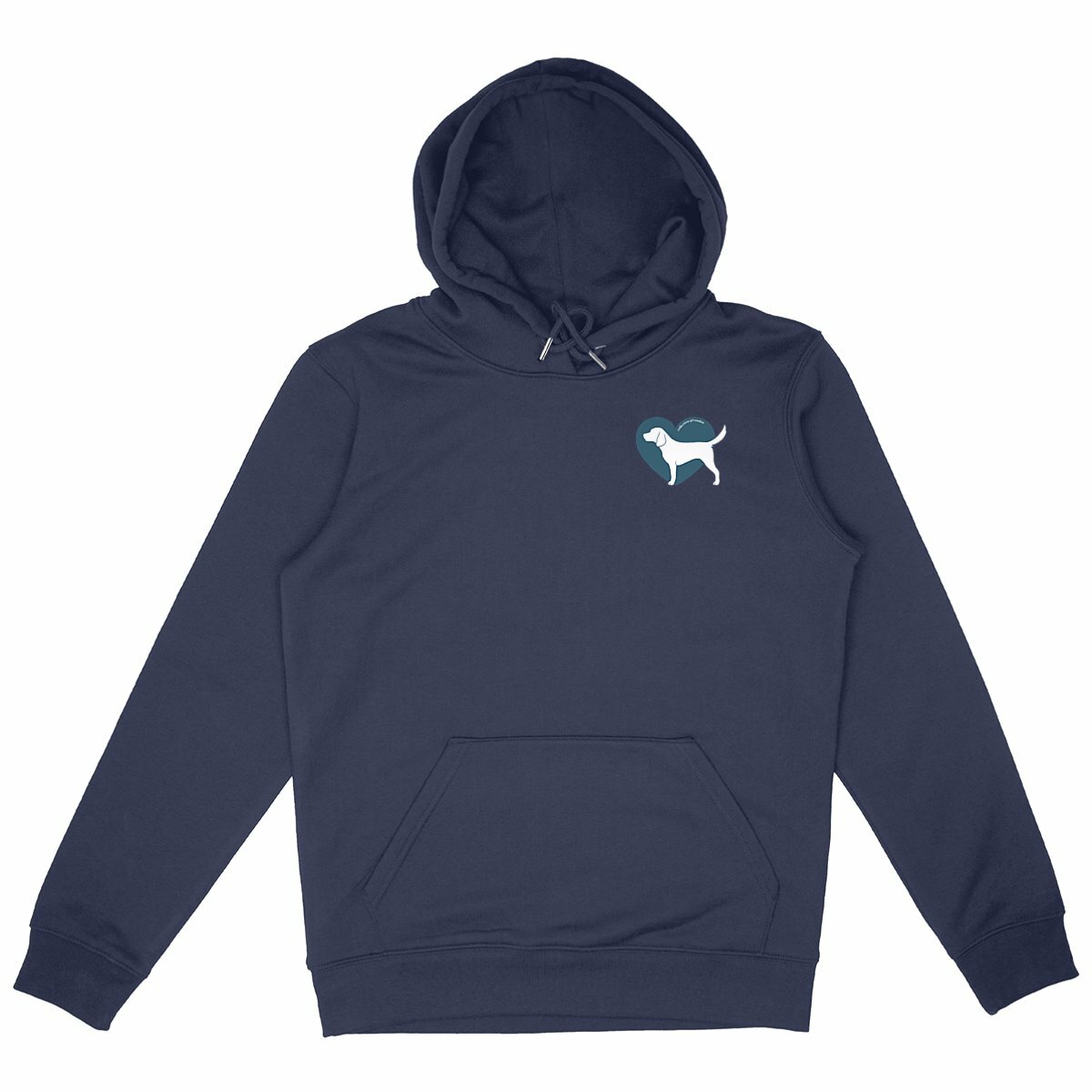 Image front Hoodie Cœur de Beagle - Couleur personnalisable