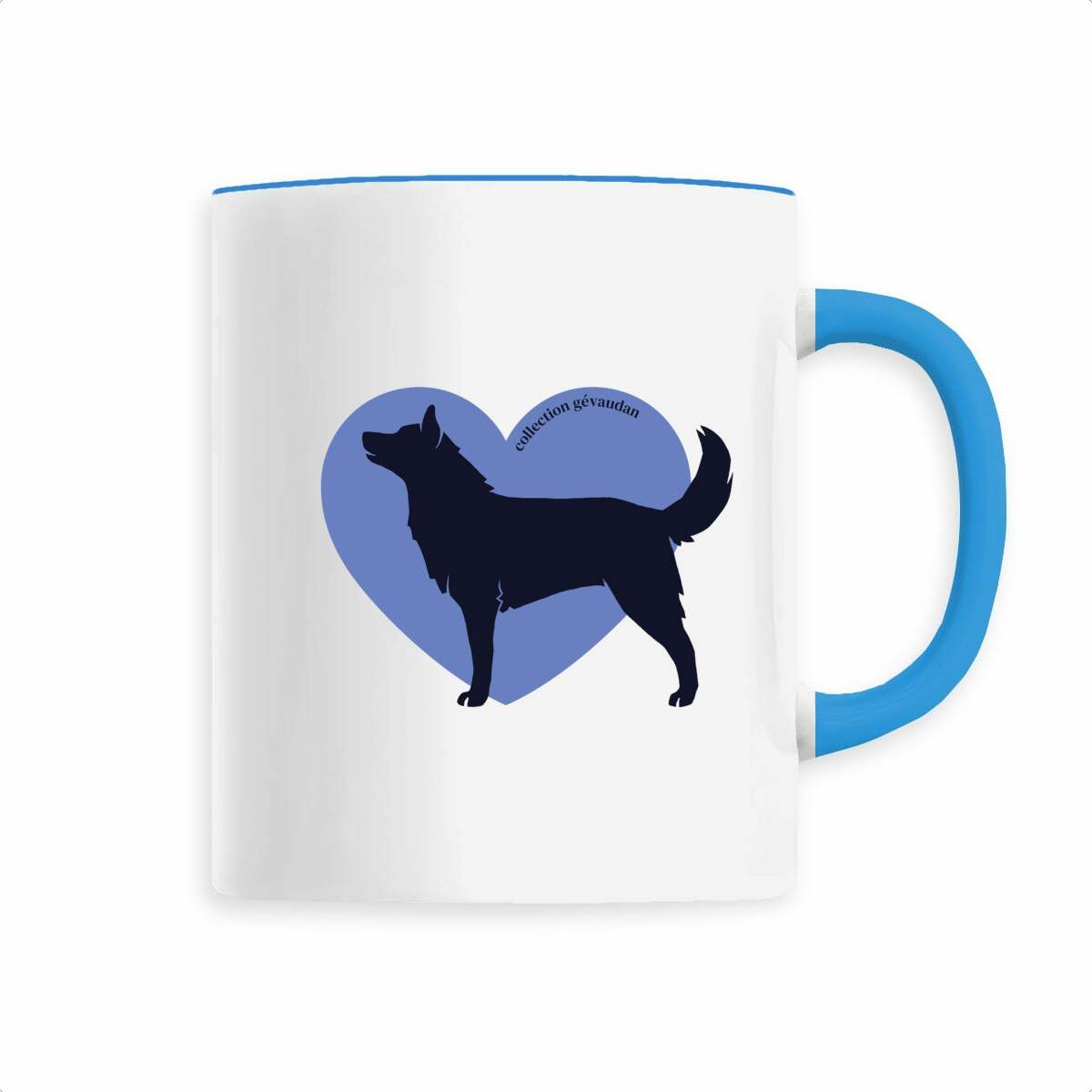 Image front Mug Cœur de Husky - Couleur personnalisable