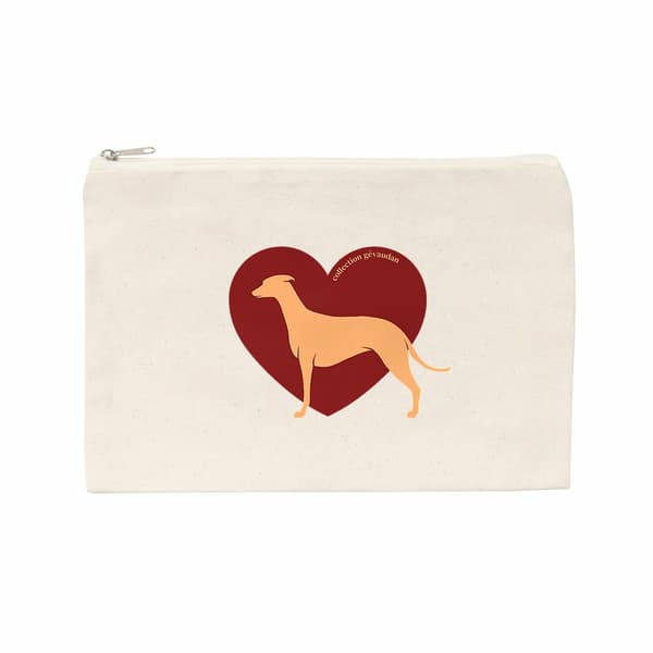 Image front Pochette Cœur de Whippet - Couleur personnalisable