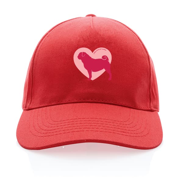 Image front Casquette Cœur de Carlin - Couleur personnalisable