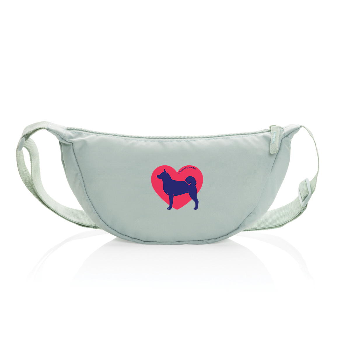 Image front Sac Banane Cœur d'Akita Américain - Couleur personnalisable