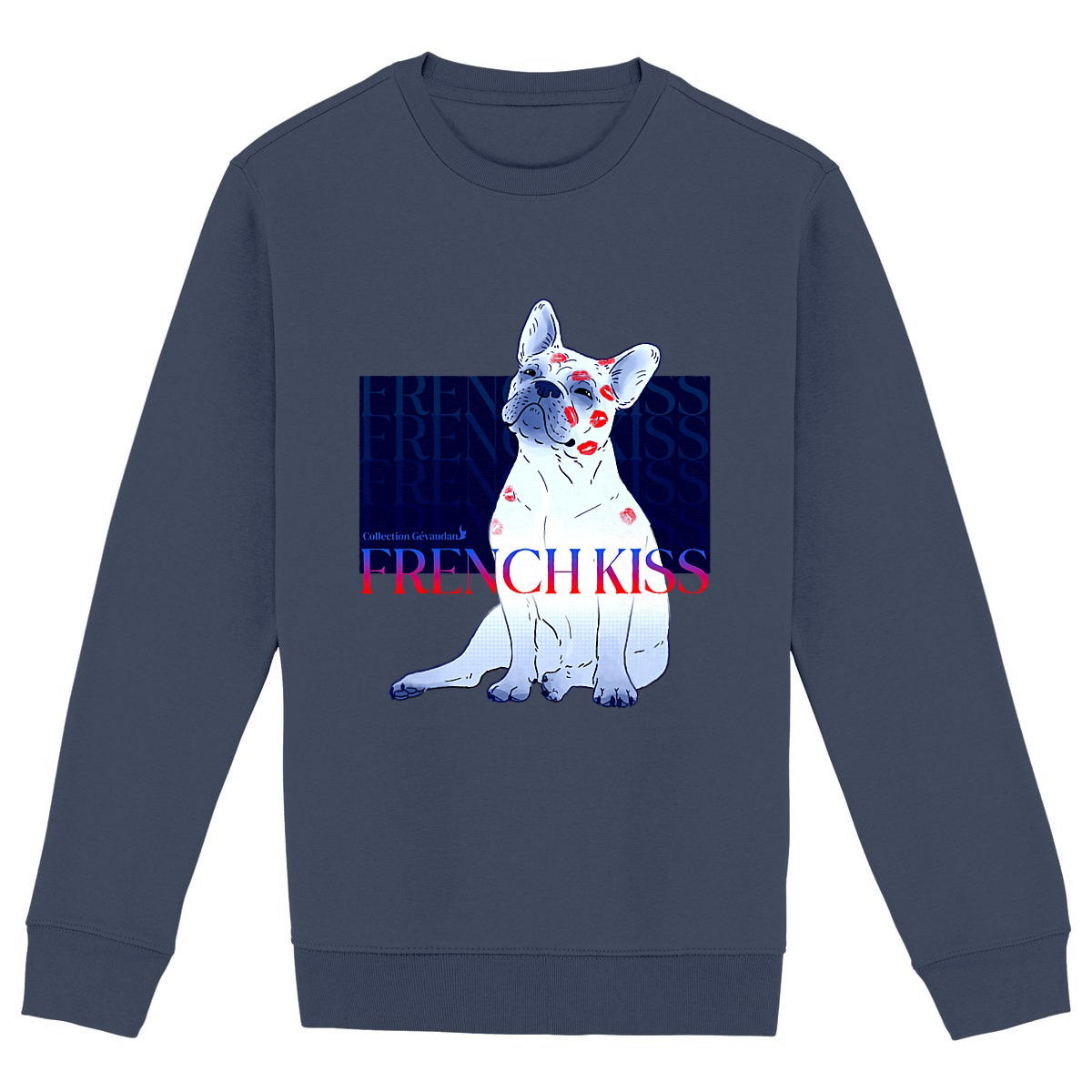 Image front Sweatshirt French Kiss - Bouledogue Français