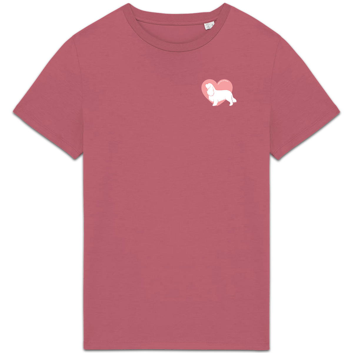 Image front T-Shirt BIO Cœur de Cavalier King Charles - Couleur personnalisable