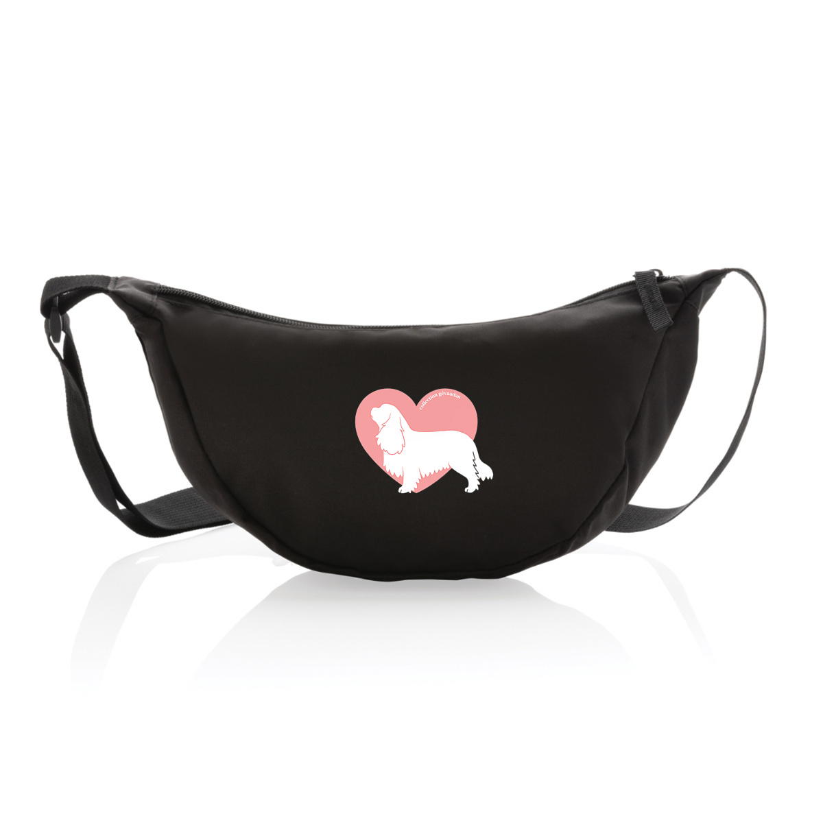 Image front Sac Banane Cœur de Cavalier King Charles - Couleur personnalisable