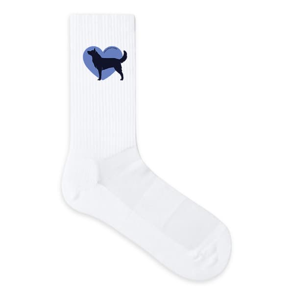 Image front Chaussettes Cœur de Husky - Couleur personnalisable