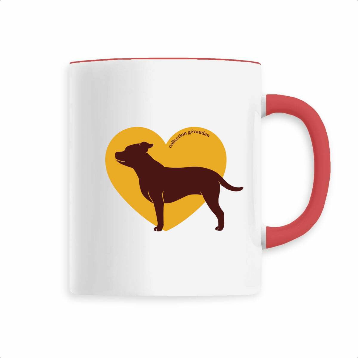 Image front Mug Cœur de Staffie - Couleur personnalisable