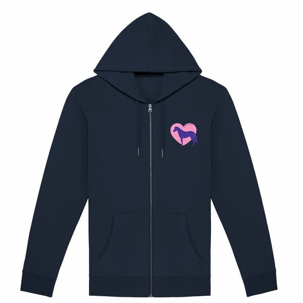 Image du produit Hoodie Zippé Cœur de Cheval - Couleur personnalisable