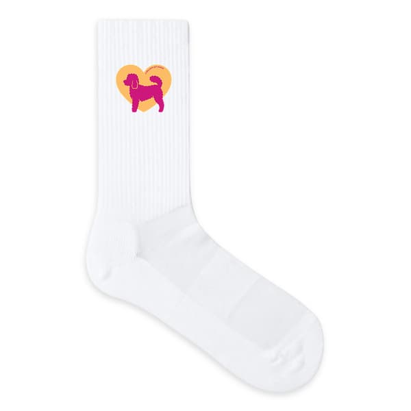 Image front Chaussettes Cœur de Caniche Nain - Couleur personnalisable
