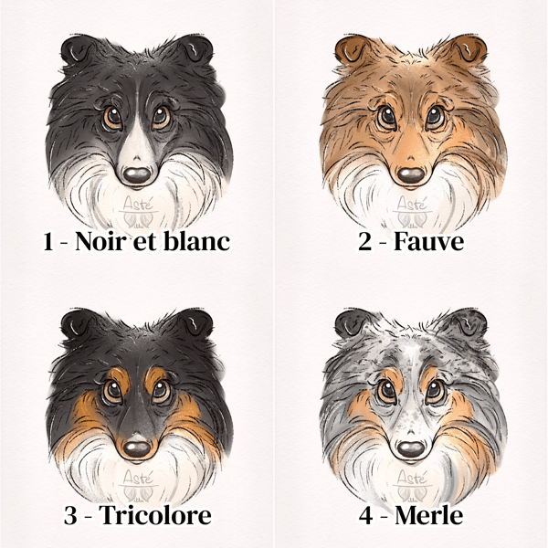 Image back Mug Bouille de Sheltie Noir et Blanc ft. Asté Illu - 4 robes disponibles