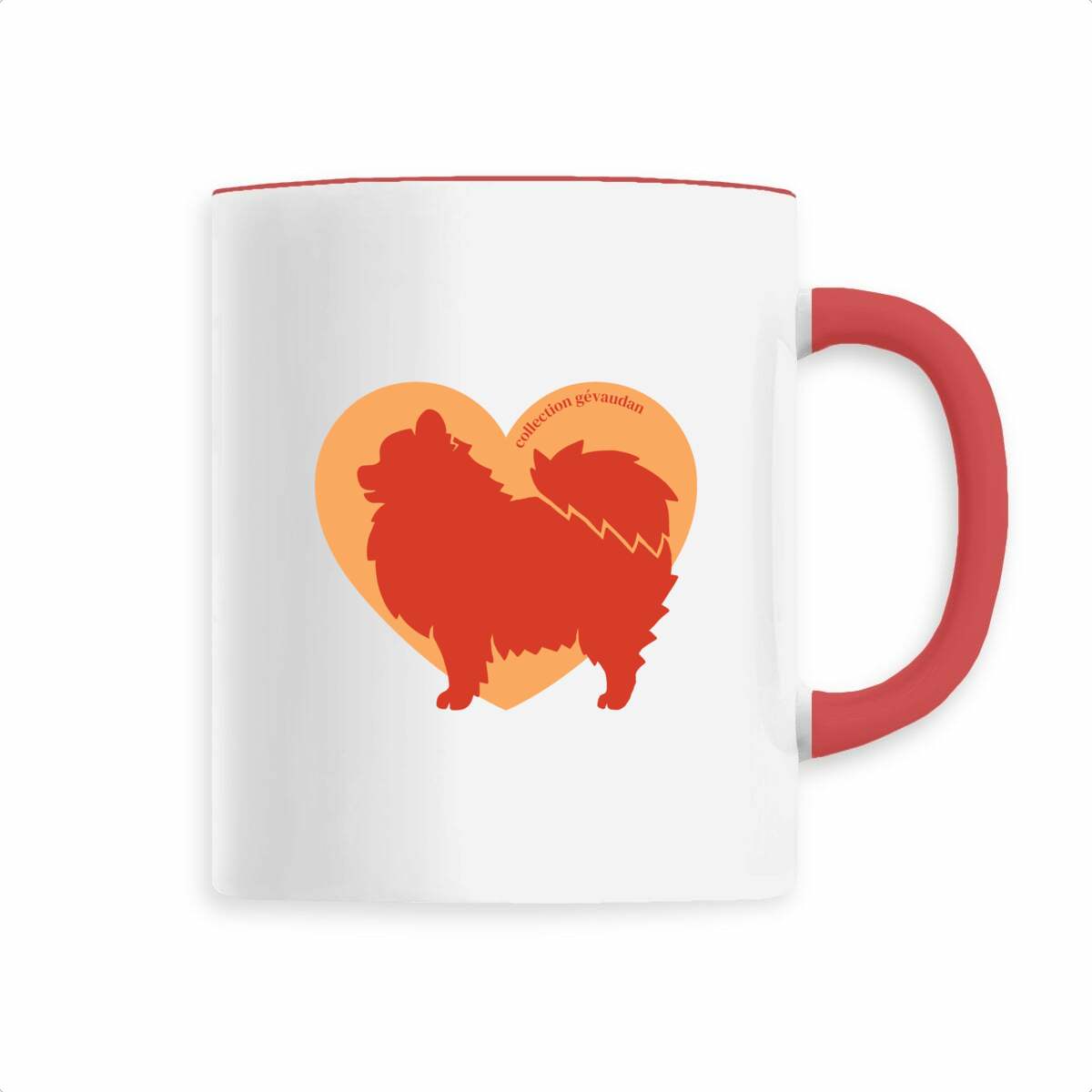 Image front Mug Cœur de Spitz - Couleur personnalisable