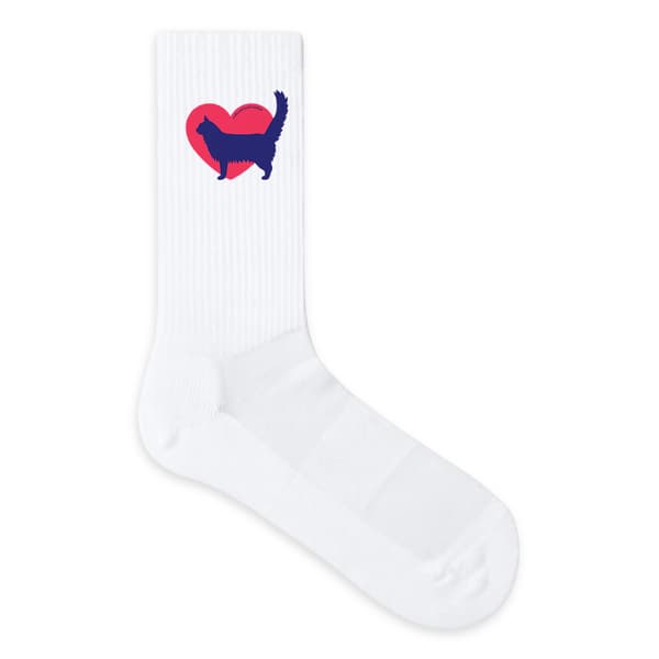 Image front Chaussettes Cœur de Maine Coon - Couleur personnalisable