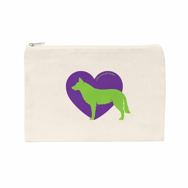 Image front Pochette Cœur de Chien-Loup - Couleur personnalisable