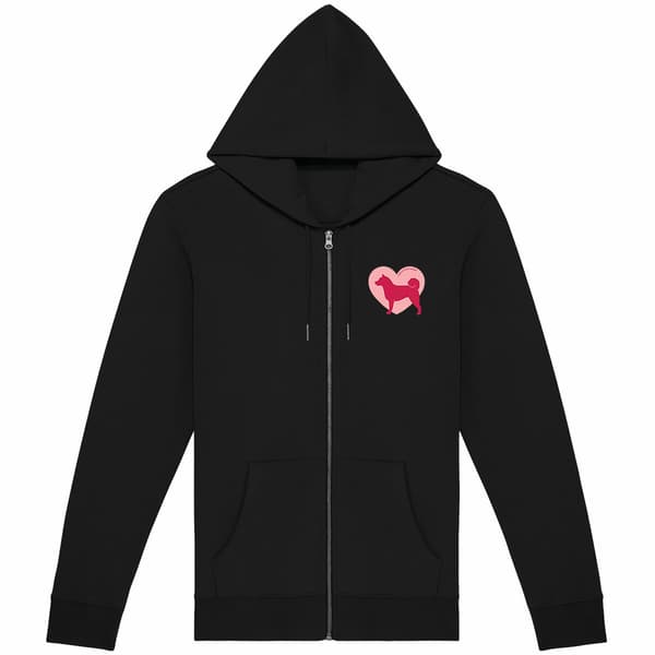 Image du produit Hoodie Zippé Cœur de Shiba Inu - Couleur personnalisable