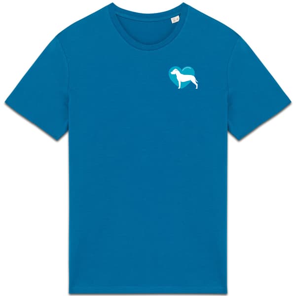 Image front T-Shirt BIO Cœur d'Amstaff - Couleur personnalisable