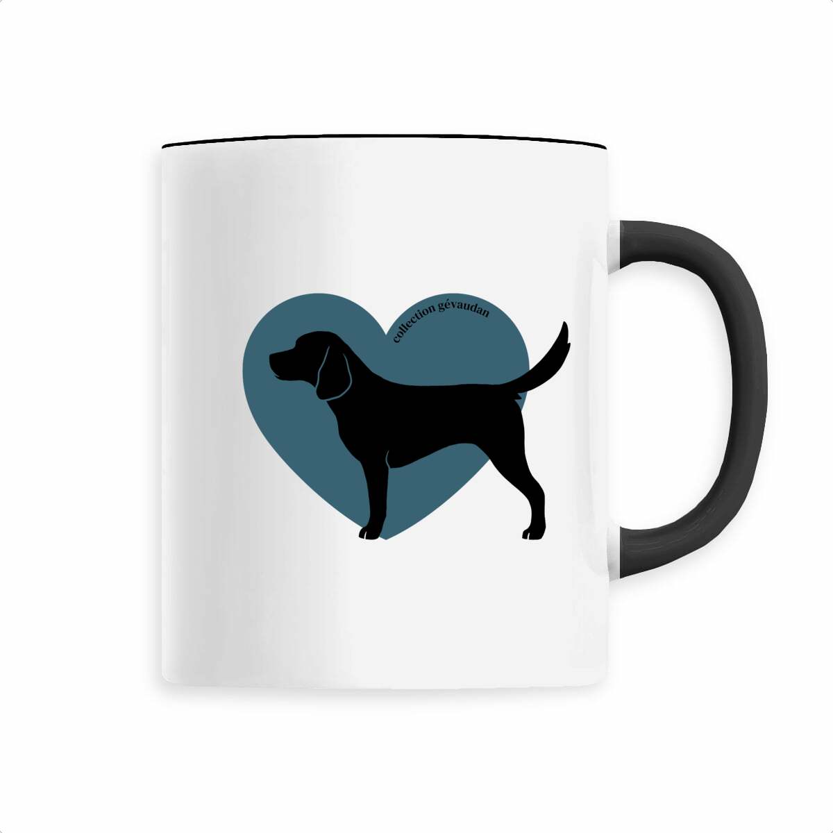 Image front Mug Cœur de Beagle - Couleur personnalisable