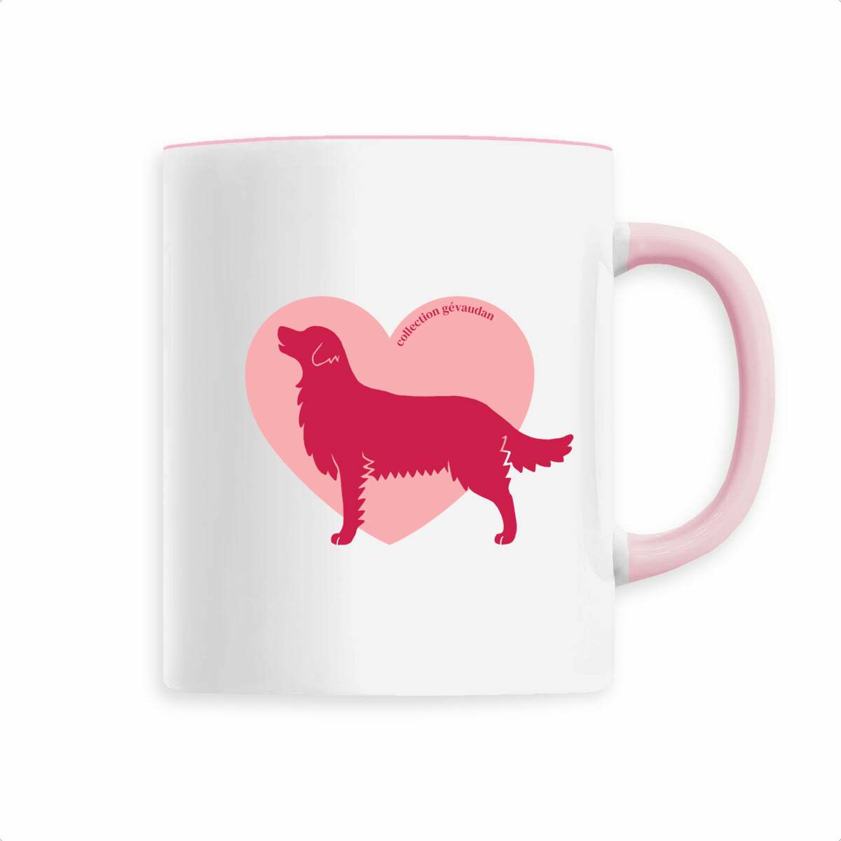 Image front Mug Cœur de Golden Retriever - Couleur personnalisable