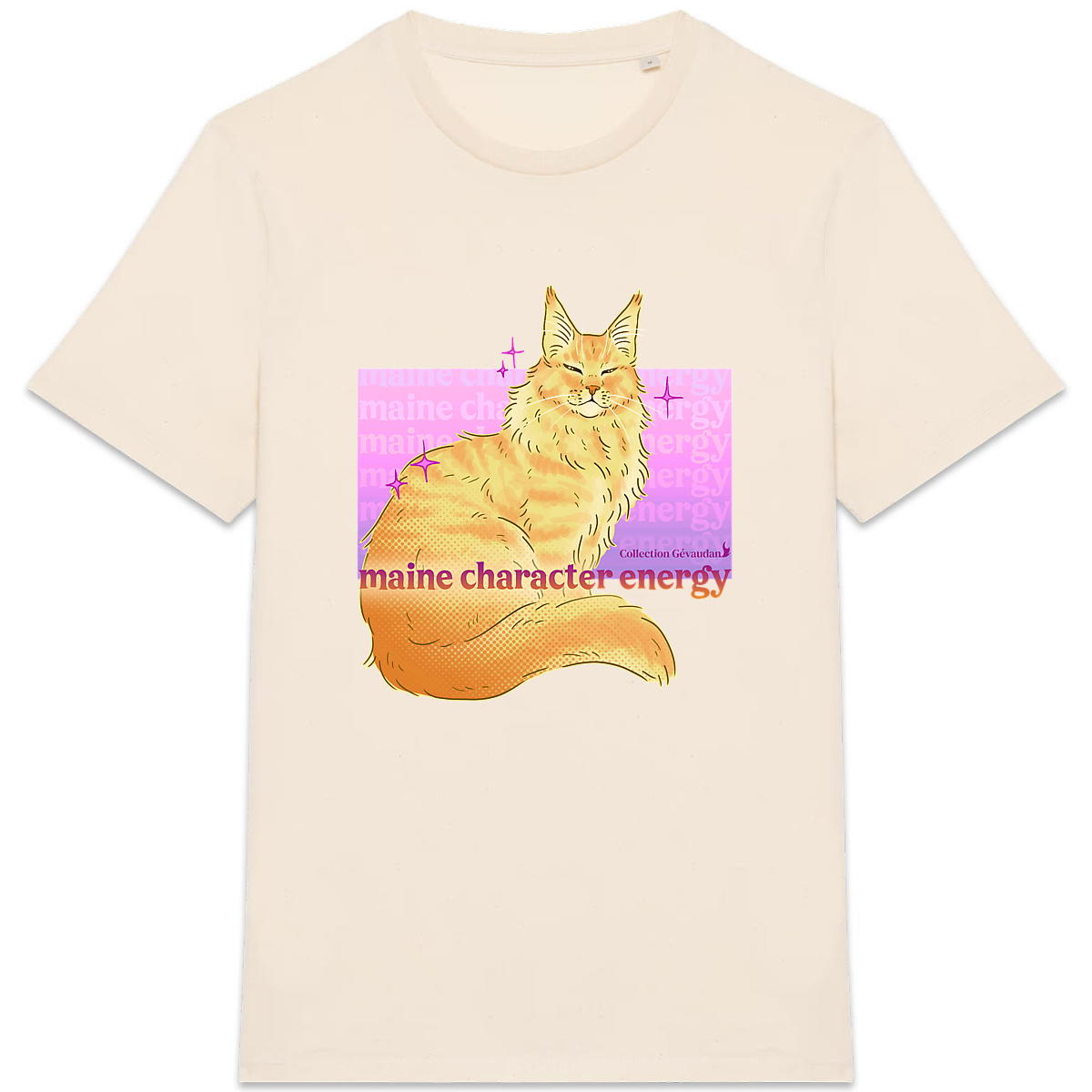 Image front T-Shirt BIO Maine Character Energy - Maine Coon