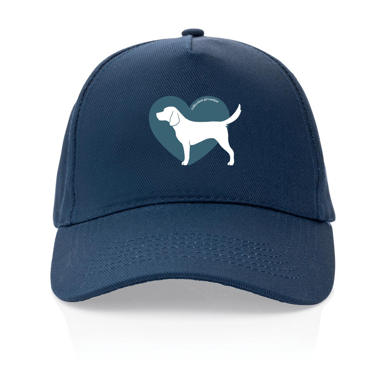 Image front Casquette Cœur de Beagle - Couleur personnalisable