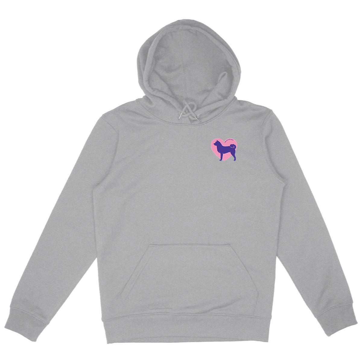 Image front Hoodie Cœur d'Akita Inu - Couleur personnalisable