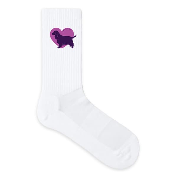 Image front Chaussettes Cœur de Cocker Anglais - Couleur personnalisable
