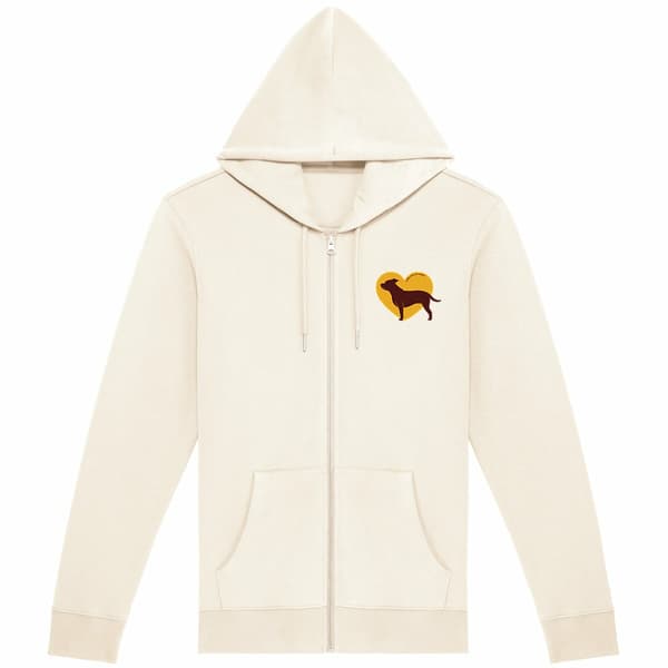 Image front Hoodie Zippé Cœur de Staffie - Couleur personnalisable