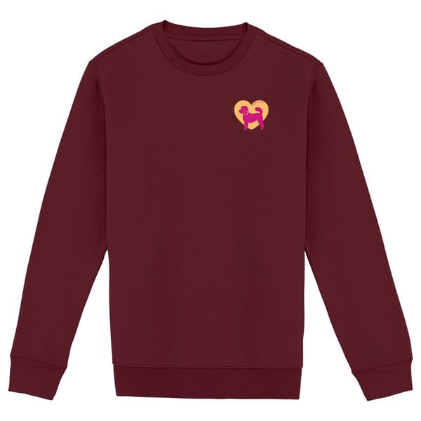 Image front Sweatshirt Cœur de Caniche Nain - Couleur personnalisable