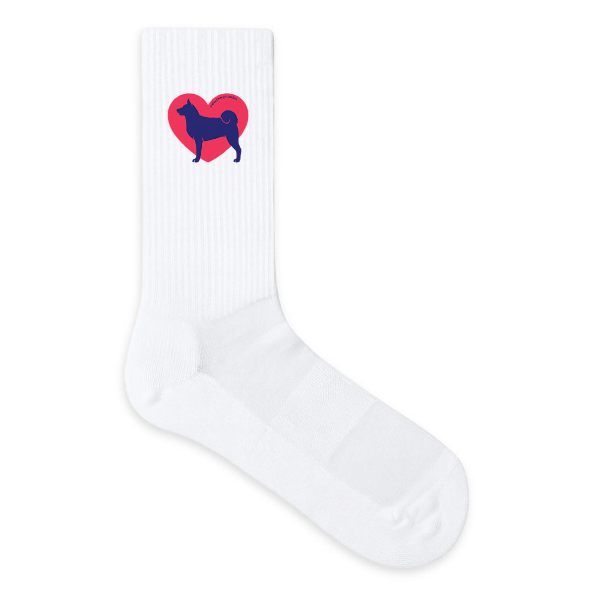 Image front Chaussettes Cœur d'Akita Américain - Couleur personnalisable