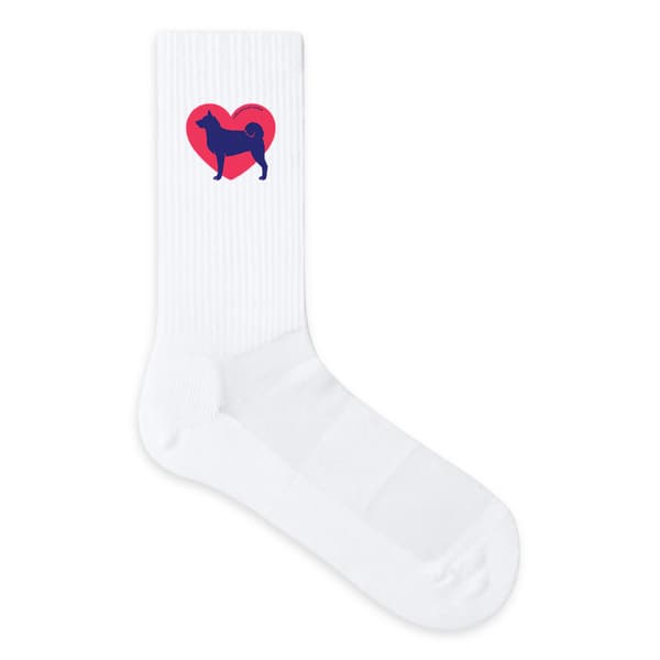 Image front Chaussettes Cœur d'Akita Américain - Couleur personnalisable