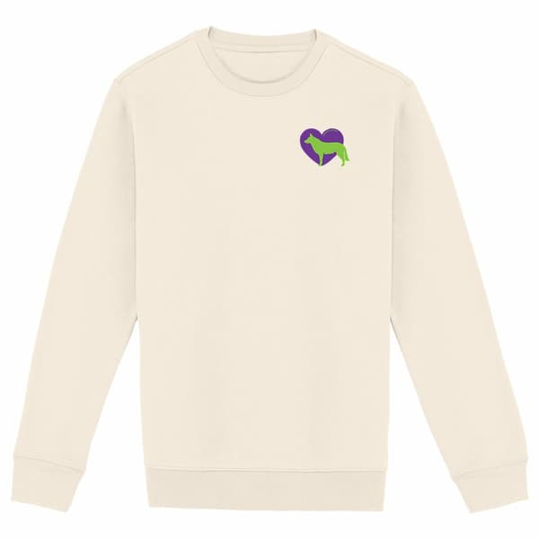 Image front Sweatshirt Cœur de Chien-Loup - Couleur personnalisable