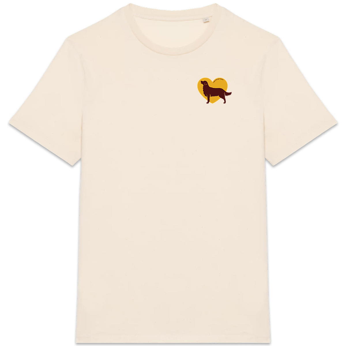 Image front T-Shirt BIO Cœur de Golden Retriever - Couleur personnalisable