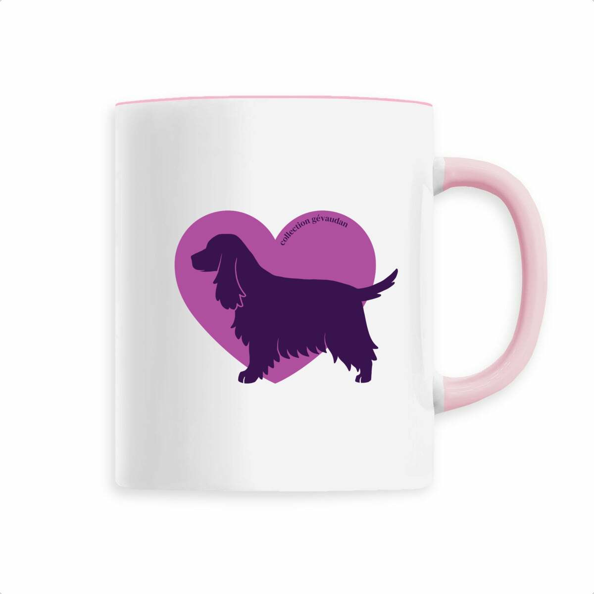 Image front Mug Cœur de Cocker Anglais - Couleur personnalisable